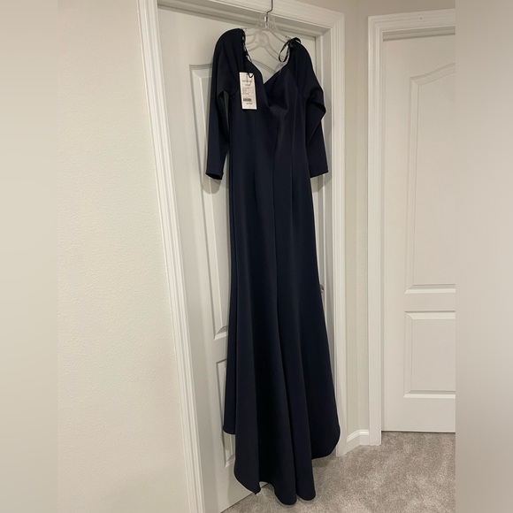 SHERRI HILL Gorgeous prom pageant dress gown Navy 14 style 54021 - Picture 7 of 9